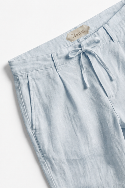 Visconti Linen Trousers - Blu scuro