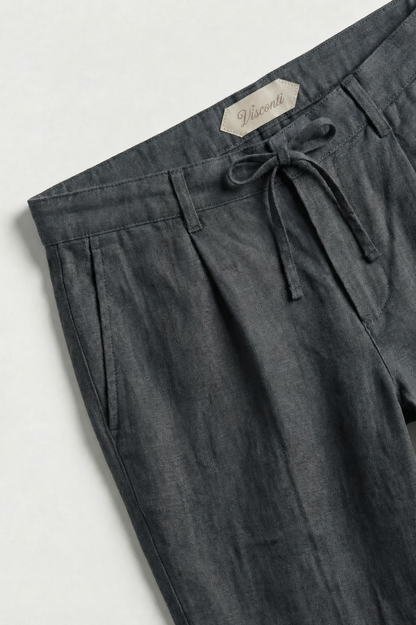 Visconti Linen Trousers - Blu