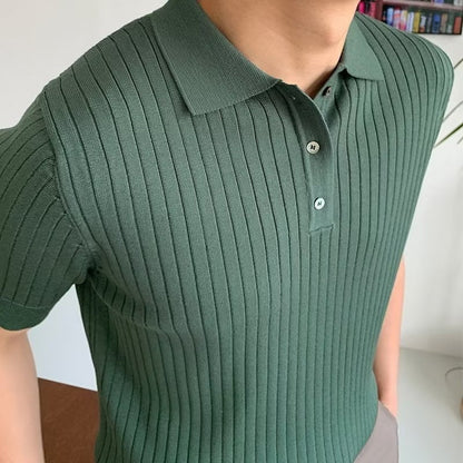 Visconti Knitted Polo Shirt - Marrone