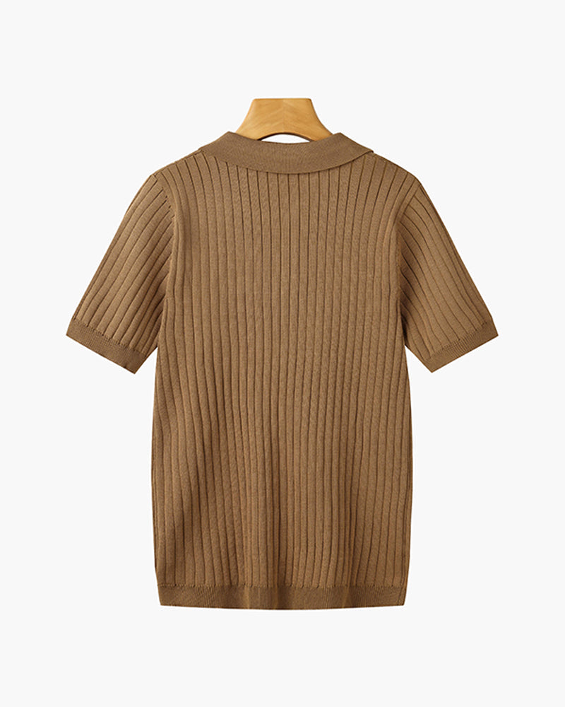 Visconti Knitted Polo Shirt - Nero