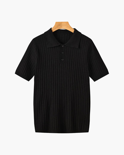 Visconti Knitted Polo Shirt - Marrone
