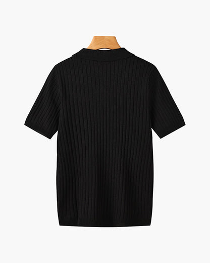 Visconti Knitted Polo Shirt - Nero